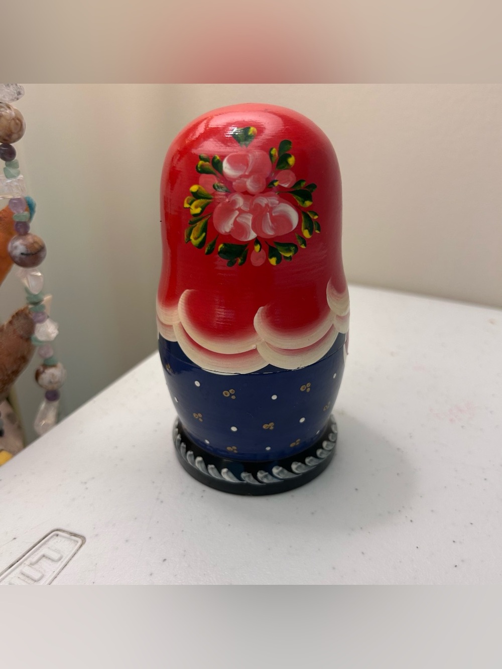 Vintage Russian Nesting Matryoshka Doll Set 5 Pieces 5"-1” Signed Floral Bouquet - Picture 2 of 8
